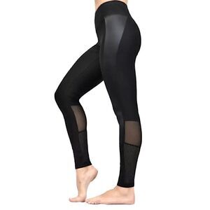 Central Park Mesh Moto Leggings Black Medium M Like New